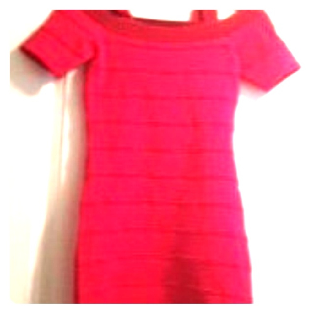 BEBE pink dress with an open strap back